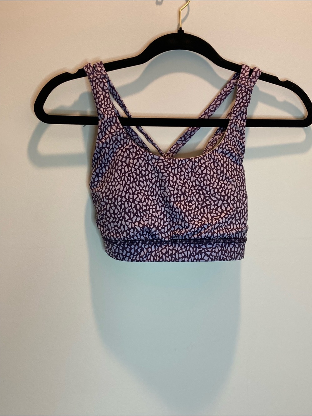 lululemon Purple Printed Women's Low-Impact Sports Bra with Crisscross Straps